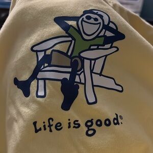NWT Life is Good Men's Yellow Graphic T-Shirt